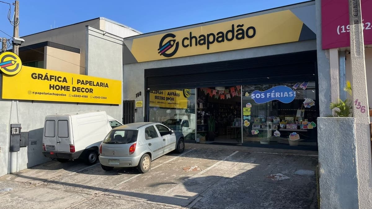 Fachada da Papelaria Chapadão